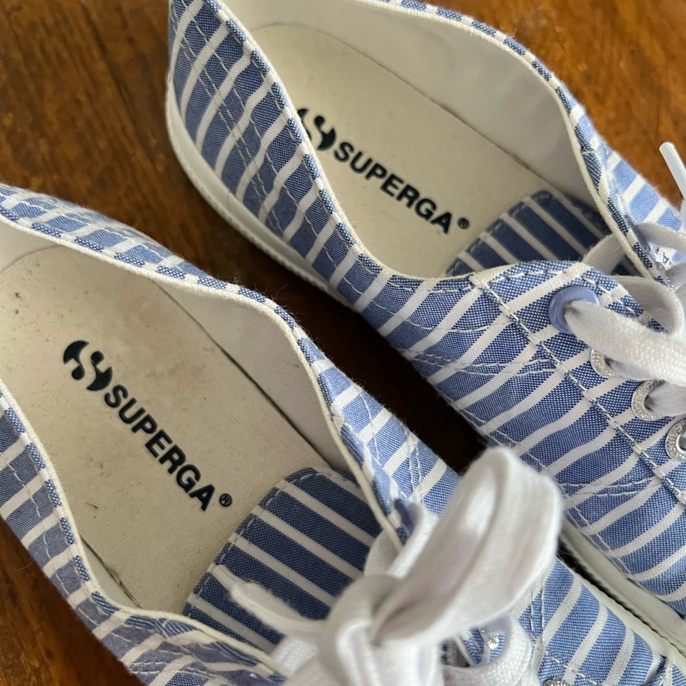 SUPERGA | Pinstripe Canvas Sneakers - Picture 4 of 10